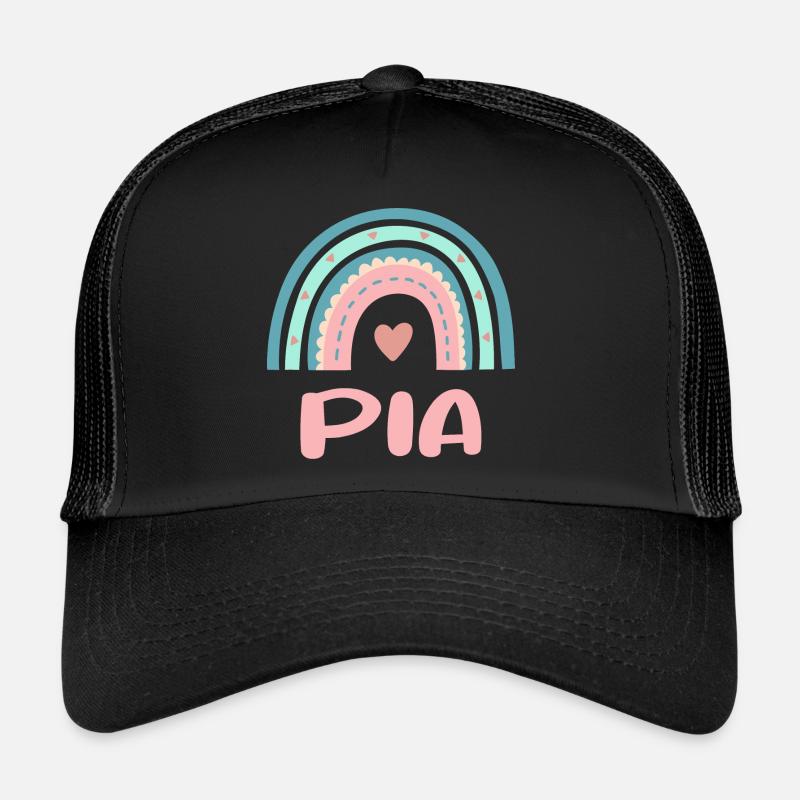 Vanessa Name Regenbogen Baby - Trucker Cap - Schwarz/Schwarz