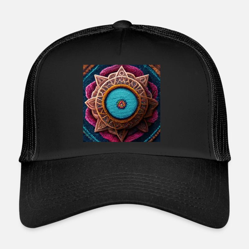 Boho Mandala Abstract - Trucker Cap - black/black