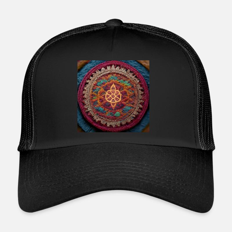 Boho Mandala Abstract - Trucker Cap - black/black