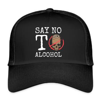Alkohol Entzug Vernunft Alkoholfreies Bier - Trucker Cap - Schwarz/Schwarz - Vorne