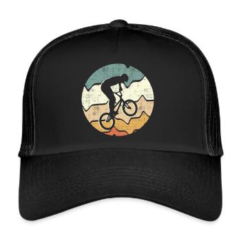 BMX Fahrrad Fahrer retro Stunt BMX - Trucker Cap - Schwarz/Schwarz - Vorne
