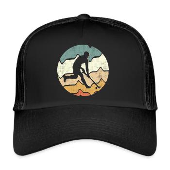 Joueur de hockey sur gazon Joueur de hockey rétro hockey - Casquette trucker  - noir/noir - Devant