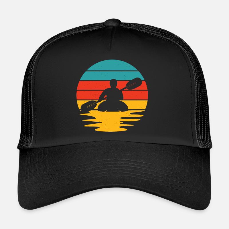 Paddlers by the river at sunset Trucker Cap