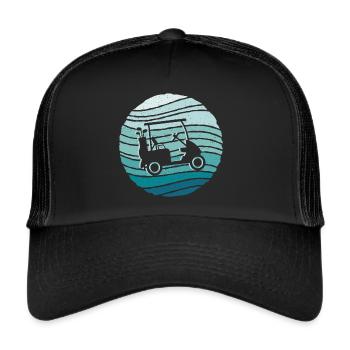 Golfspieler Golfer Golfen Vintage Golf - Trucker Cap - Schwarz/Schwarz - Vorne