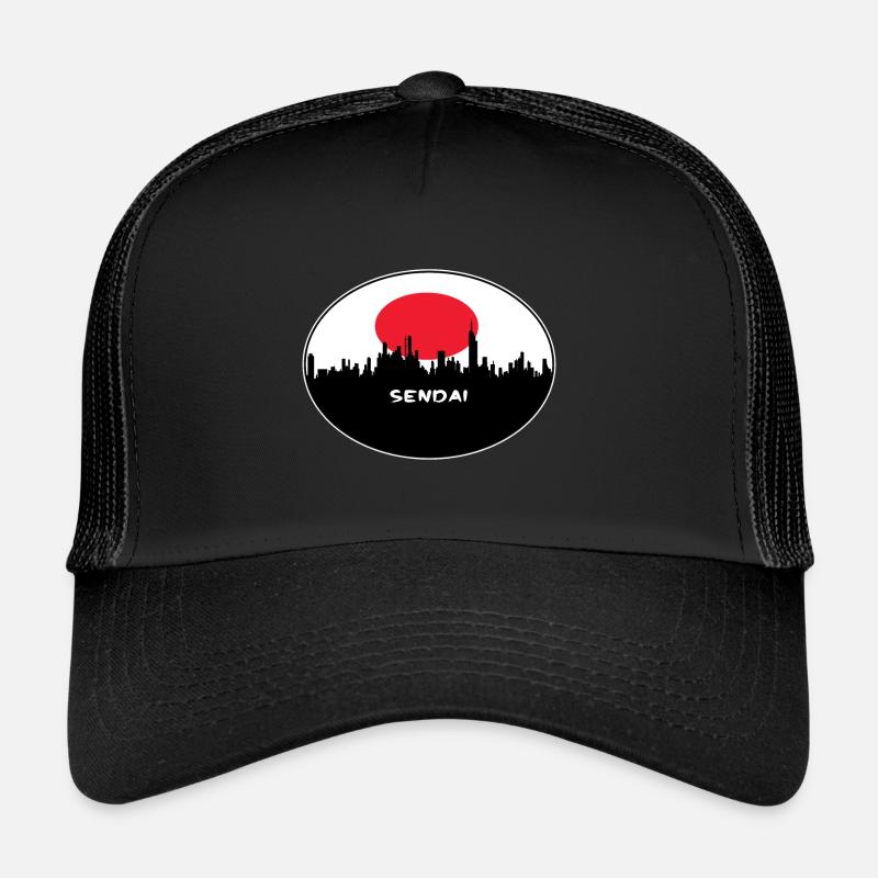 Sendai-Japan-Flaggen-Skyline-Schattenbild-Reise Trucker Cap