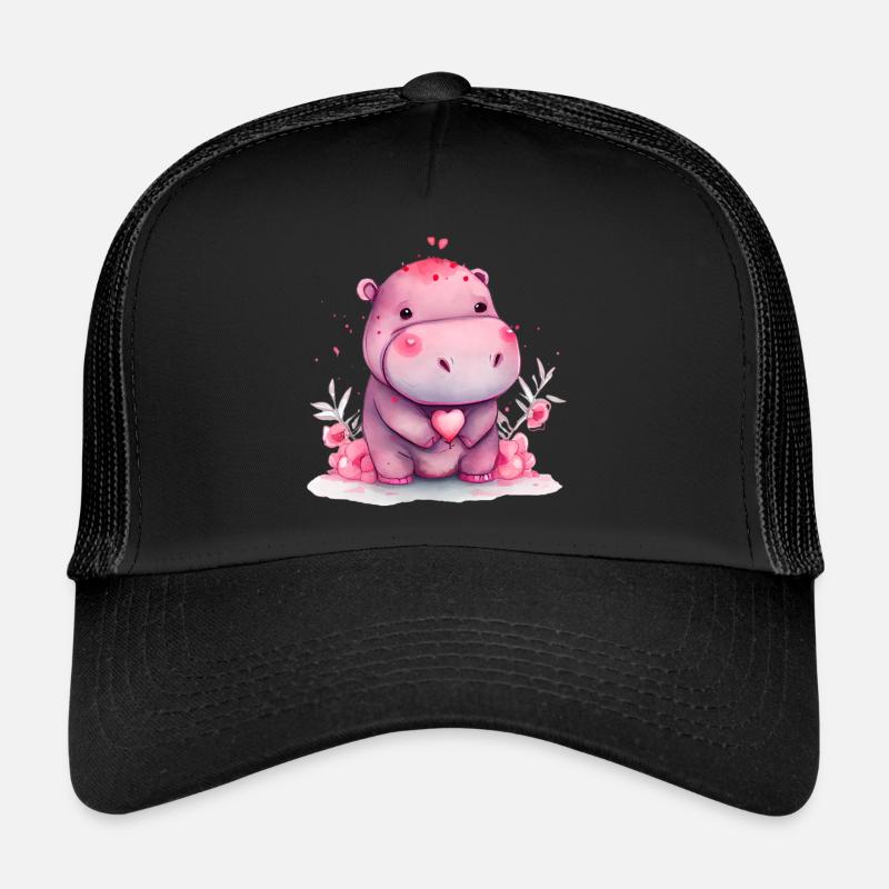 Hippo Cadeau de Saint-Valentin Casquette trucker 