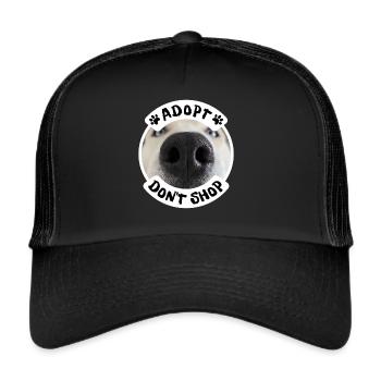 Adopt Don't Buy, Adopt a Shelter Dog - Trucker Cap - black/black - Front