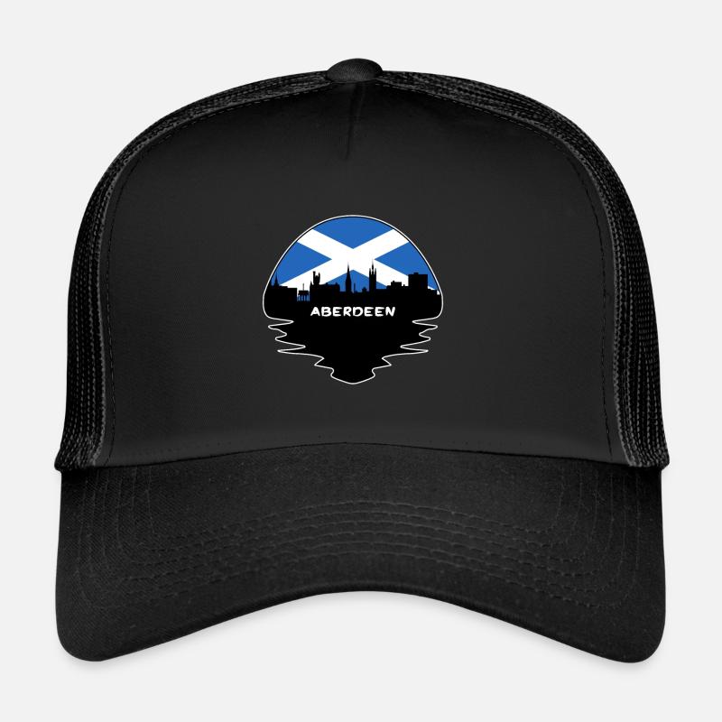 Aberdeen Ecosse Drapeau Skyline Voyage Silhouette Casquette trucker 
