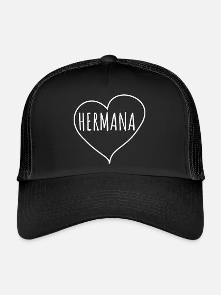 Hermana heart - Casquette trucker  - noir/noir - Devant
