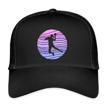 Handball Girl Handballer Kinder Handballspielerin - Trucker Cap - Schwarz/Schwarz - Vorne
