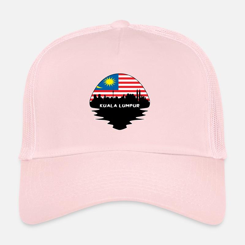 Kuala Lumpur Malaisie Drapeau Skyline Silhouette Casquette trucker 