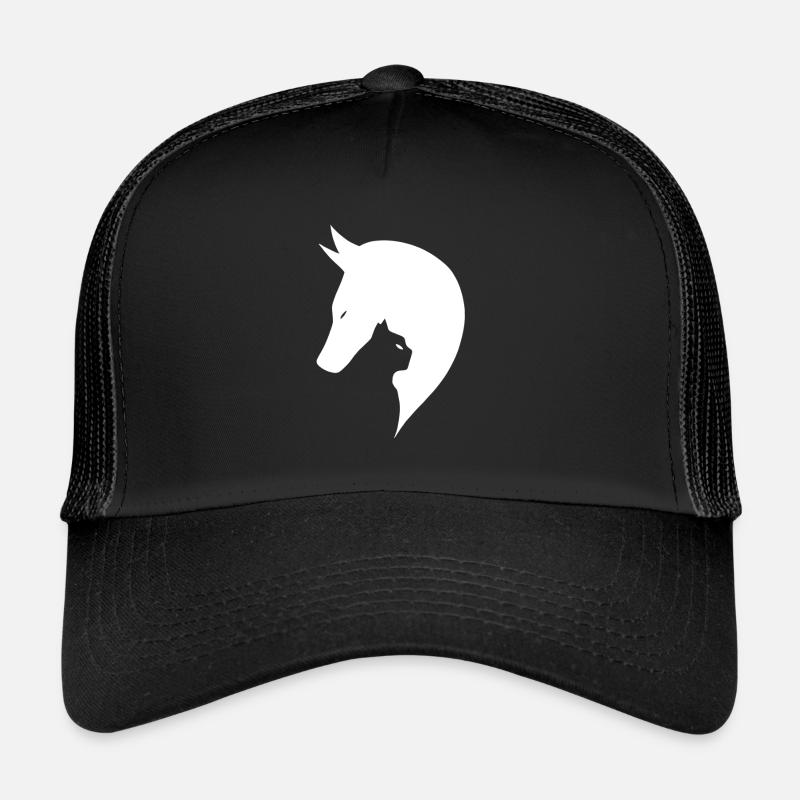 Cheval et chat silhouette cute Casquette trucker 
