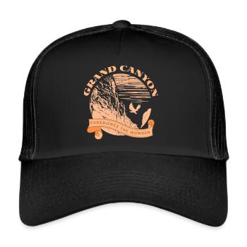 Parc national du Grand Canyon : randonnée, design extérieur - Casquette trucker  - noir/noir - Devant