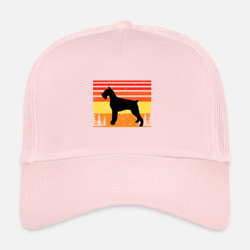 Schnauzer Géant Chien Amour Silhouette Vintage Coucher de Soleil Casquette trucker 