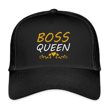Boss Queen Lady Ladies Gift - Trucker Cap - black/black - Front