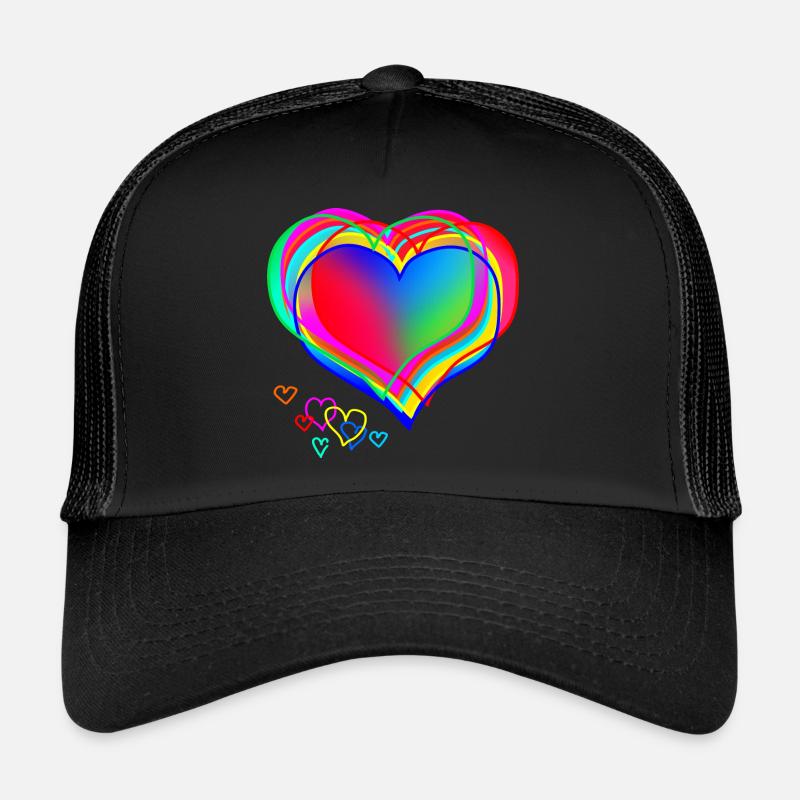 Heart Design coloré abstrait Saint-Valentin Casquette trucker 