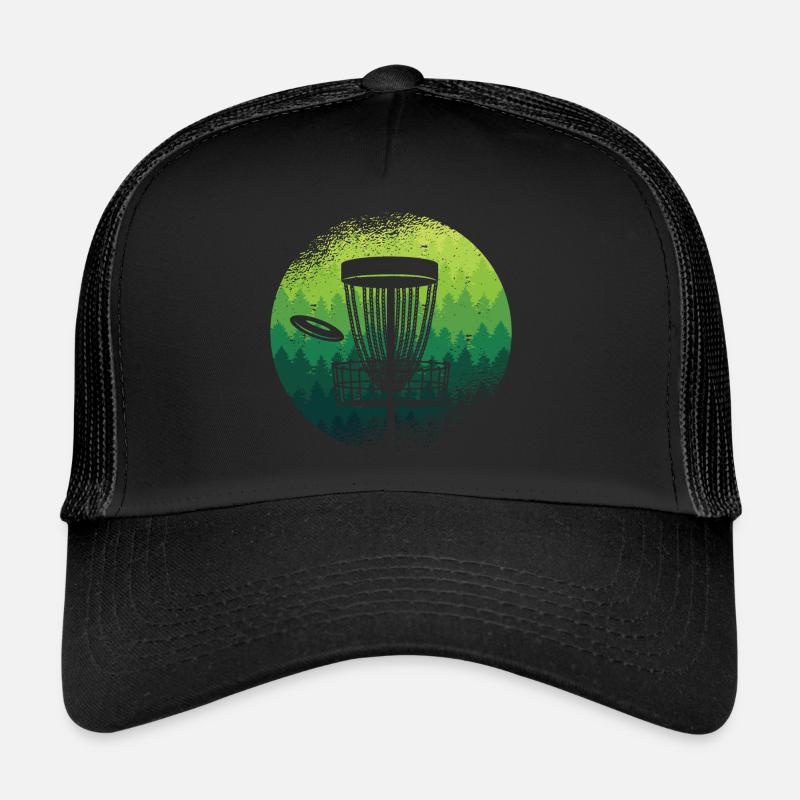 Discgolf Spieler Vintage Disc Golfer - Trucker Cap - Schwarz/Schwarz