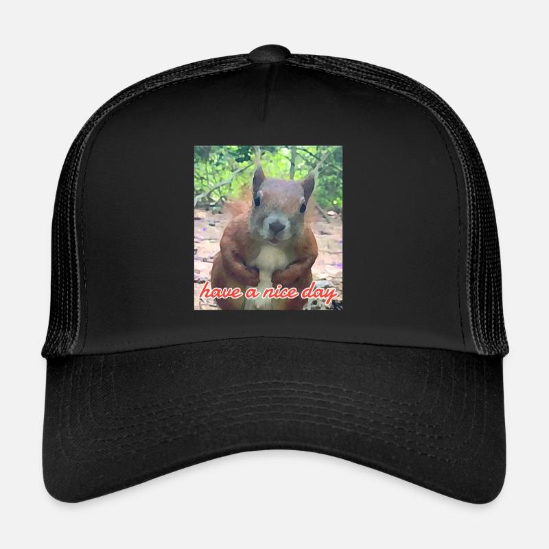 Eichhörnchen - Trucker Cap - Schwarz/Schwarz