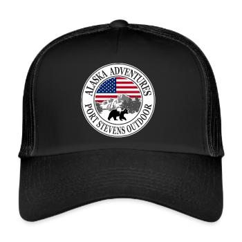 Alaska - Ours - Drapeau des États-Unis - Casquette trucker  - noir/noir - Devant