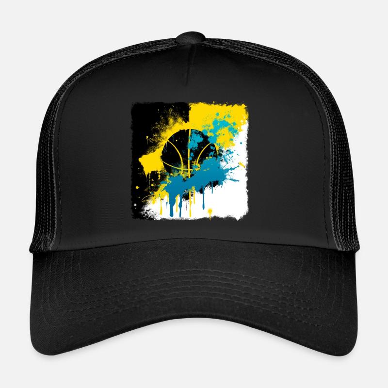 Basketball-Graffiti - Trucker Cap - Schwarz/Schwarz