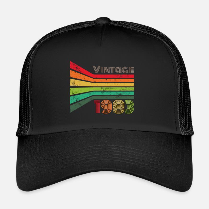Vintage 1983 - Trucker Cap - Schwarz/Schwarz
