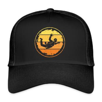 Skydiver Skydiving Skydiver Parachute - Trucker Cap - black/black - Front