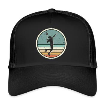 Badminton player Retro Badminton Player Badminton - Trucker Cap - black/black - Front