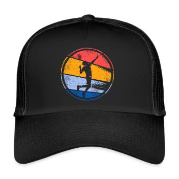 Badminton player retro badminton player Badminton - Trucker Cap - black/black - Front