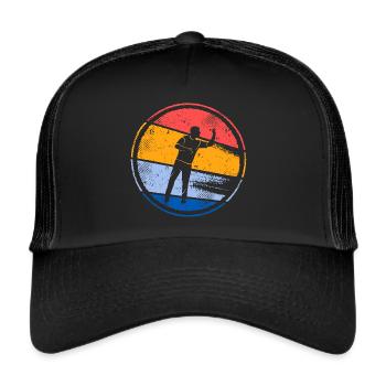 Darts Player Darts Game Retro Darts Player - Trucker Cap - black/black - Front