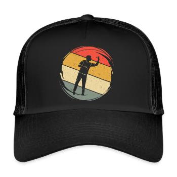 Darts Player Vintage Darts Game Darts Player - Trucker Cap - black/black - Front