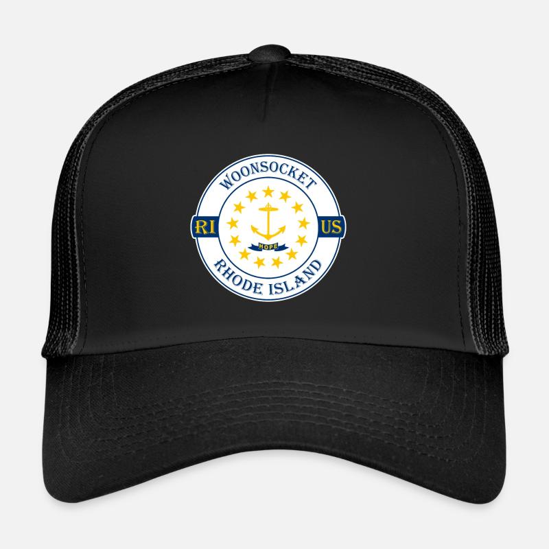Woonsocket Rhode Island Flagge USA Souvenir Abzeichen Trucker Cap