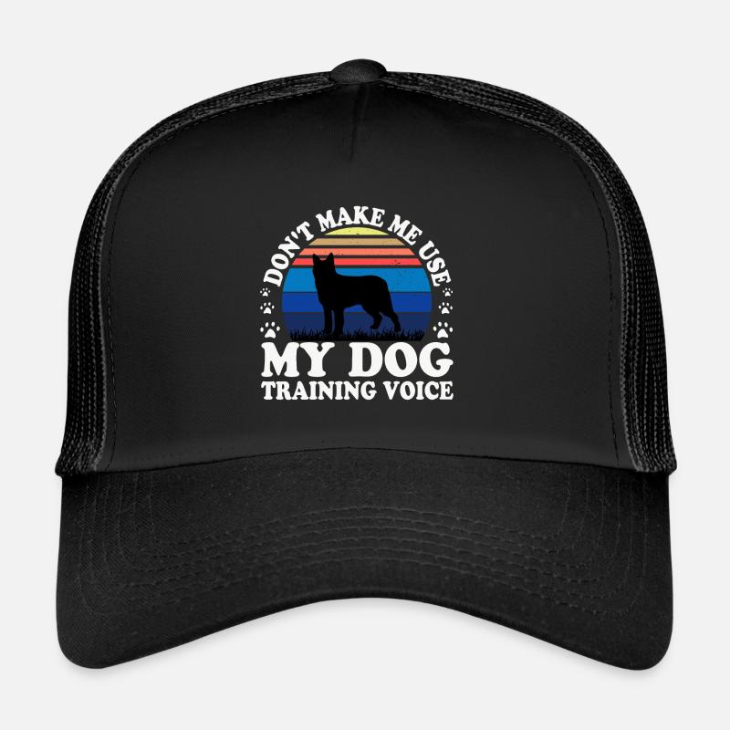 Bouvier Des Ardennes Chien Silhouette Rétro Coucher de Soleil Casquette trucker 