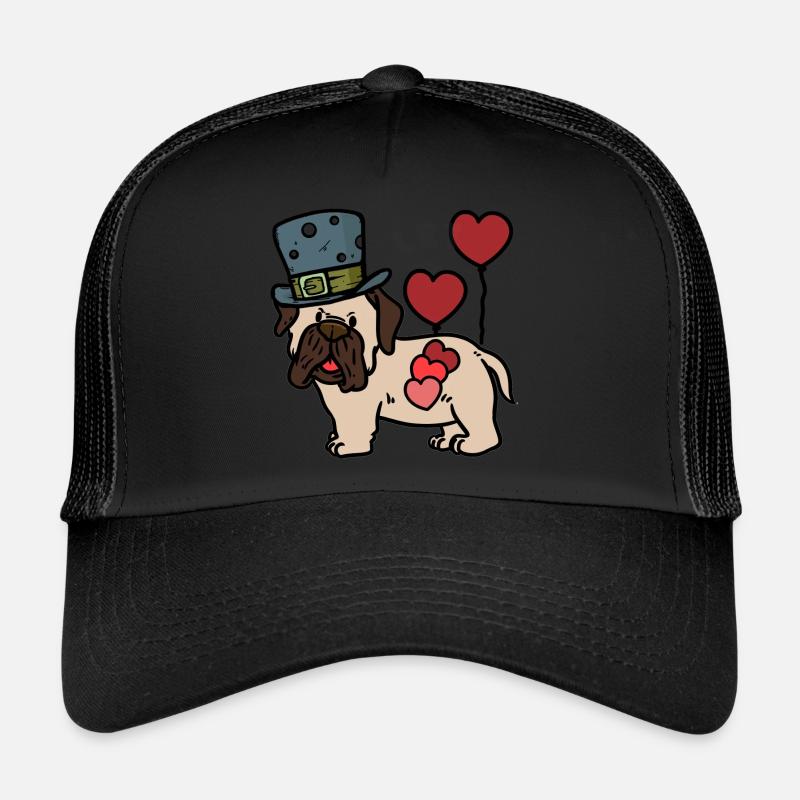 Geburtstagsgrüße Mops Herzen Glückwunsch Hunde Trucker Cap
