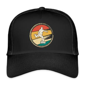 Footballer Player Football Player Vintage Football - Trucker Cap - black/black - Front