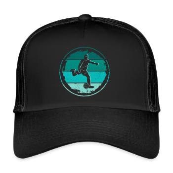 Footballer Player Retro Football Player Football - Trucker Cap - black/black - Front