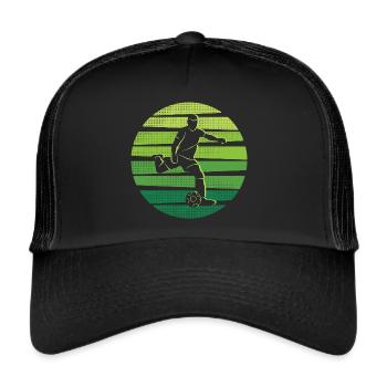 Fußball Spieler Fußballtrainer Fußballer - Trucker Cap - Schwarz/Schwarz - Vorne