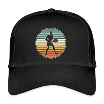 tennis player tennis coach retro tennis player - Trucker Cap - black/black - Front