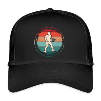 Tennis Player Tennis Coach Vintage Tennis Player - Trucker Cap - black/black - Front