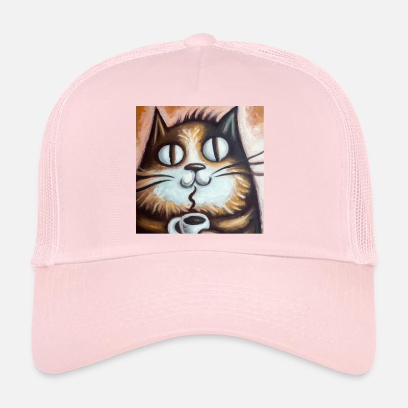Le chat aime le café Casquette trucker 