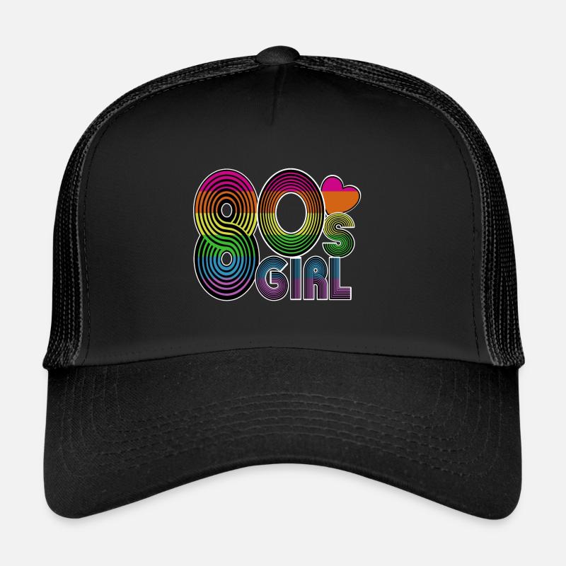 80s GIRL - Trucker Cap - Schwarz/Schwarz