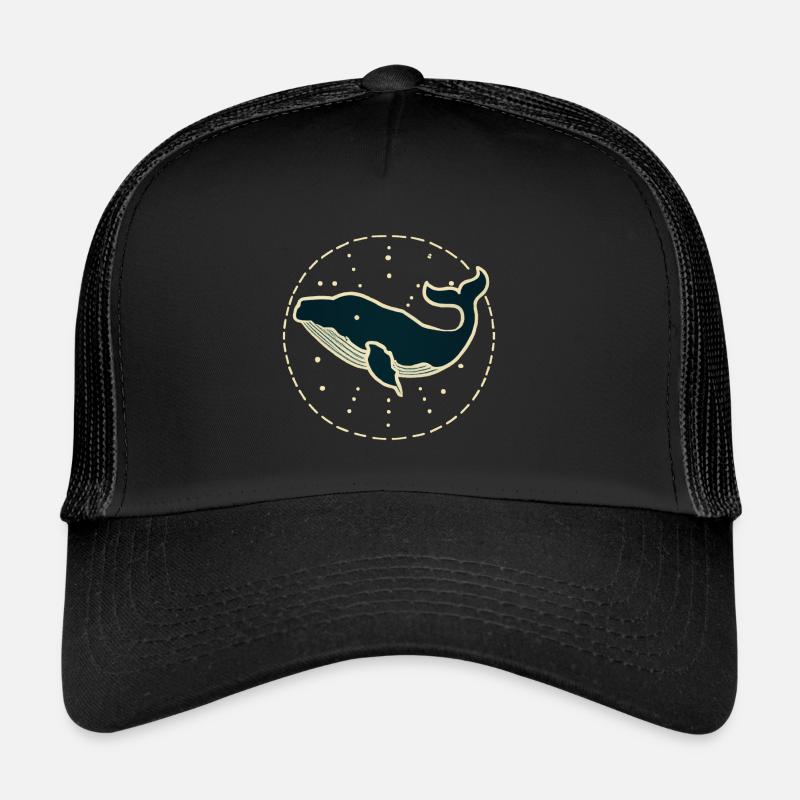 Baleine bleue - Casquette trucker  - noir/noir