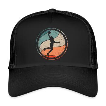 Basketball Player Basketball Vintage Basketball Player - Trucker Cap - black/black - Front