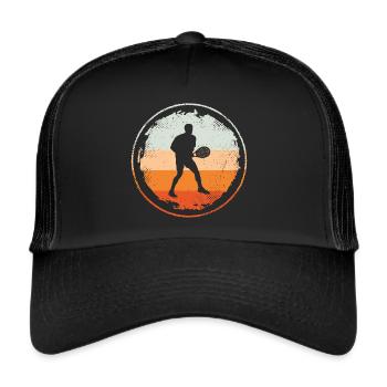 tennis player tennis game retro tennis player - Trucker Cap - black/black - Front