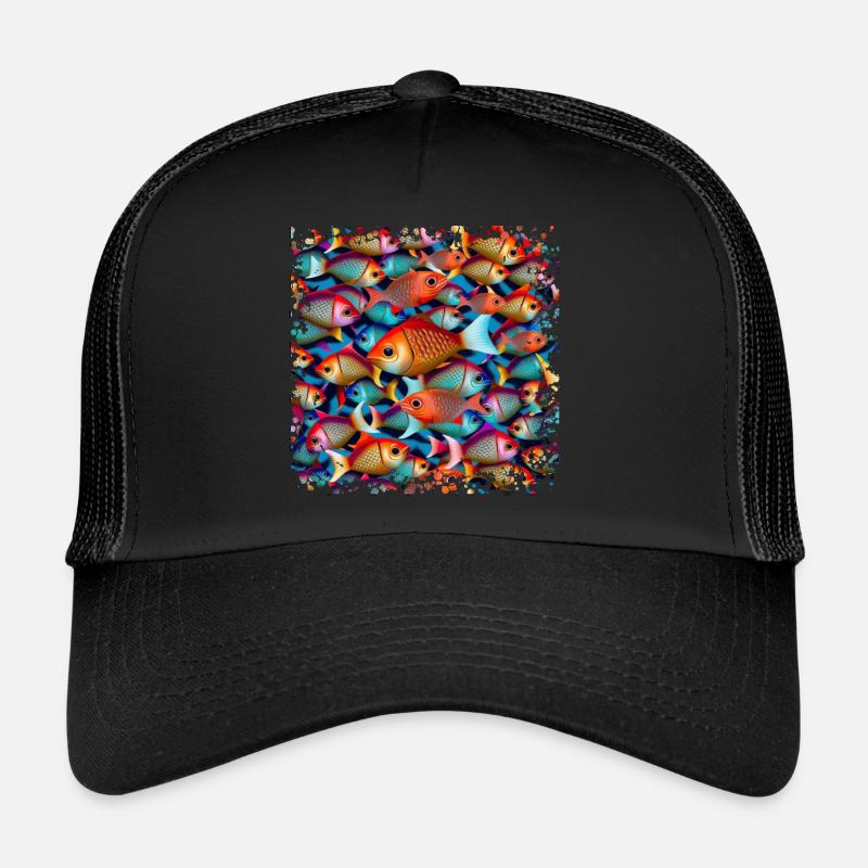 Beaucoup de poissons nagent dans de grands bancs Casquette trucker 