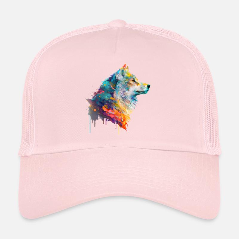 Aquarell Wolf Trucker Cap