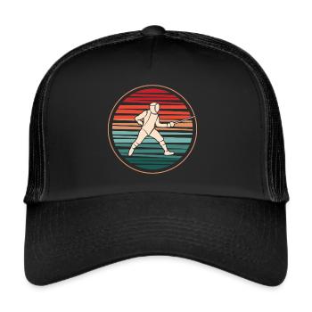 Fencing Retro Fencing Épée Fencer - Trucker Cap - black/black - Front
