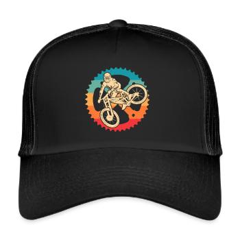 Mountain Bike Kettenblatt Fahrrad Mountainbike - Trucker Cap - Schwarz/Schwarz - Vorne