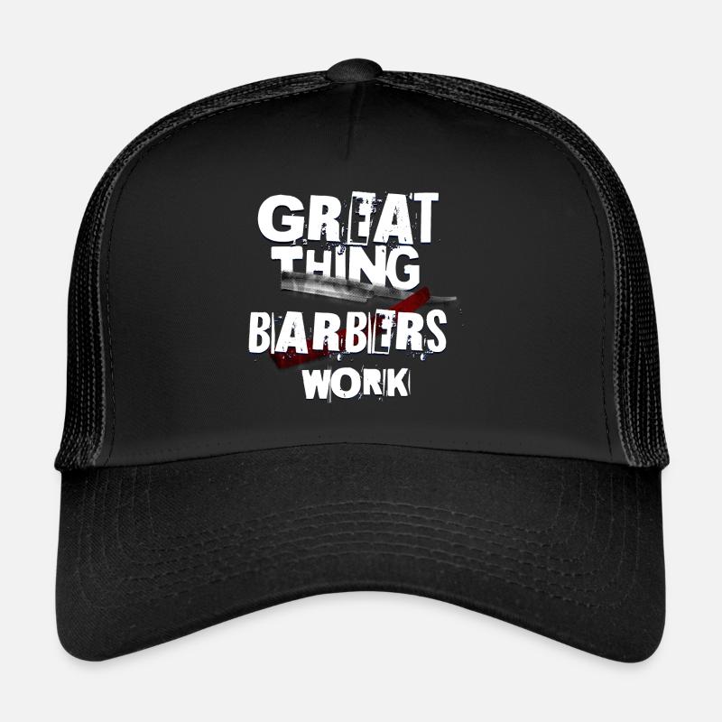 Great thing barbers work 2 - Trucker Cap - Schwarz/Schwarz