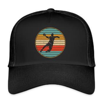 Handball Player Handball Player Retro Handball Player - Trucker Cap - black/black - Front