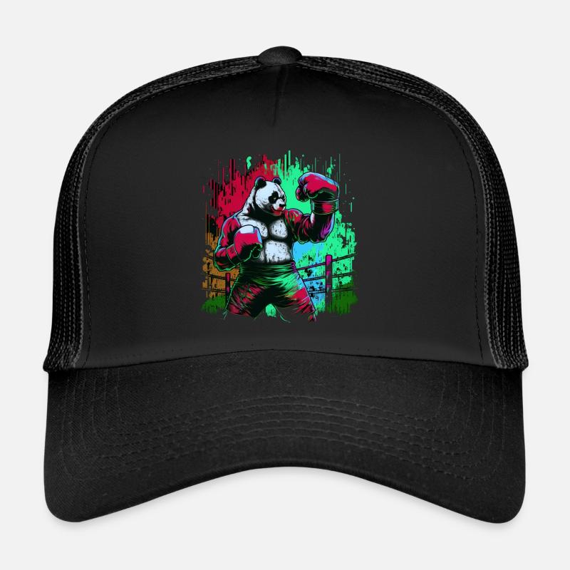 Lustiger bunter Panda Boxer MMA Kampfsport Trucker Cap